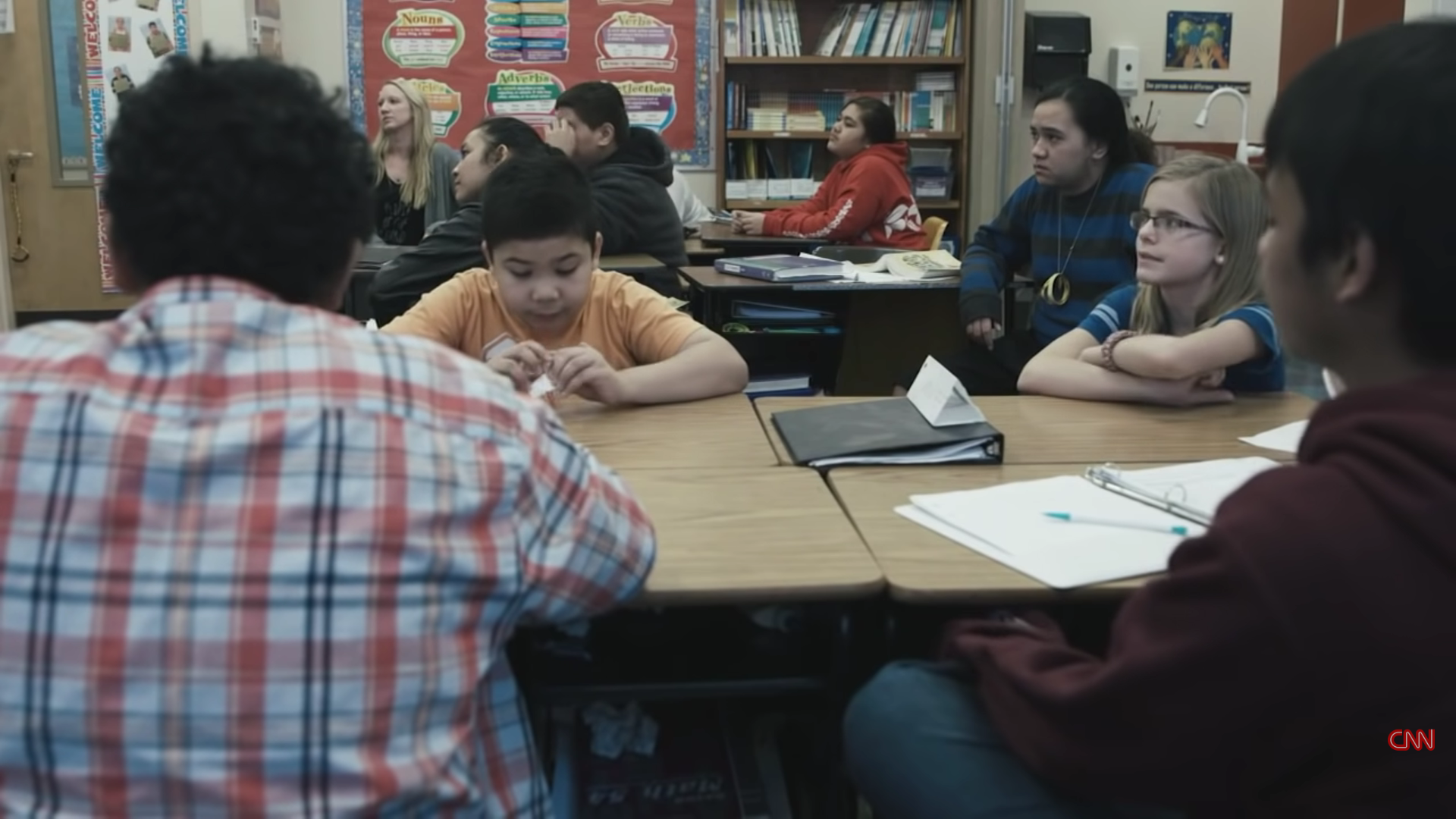 Niños estudiando en la escuela de Whittier